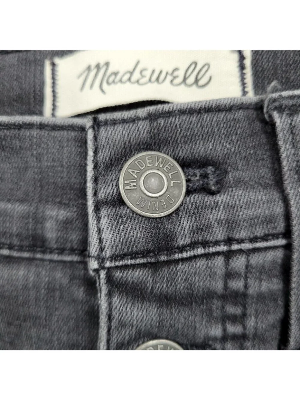 Madewell Grey Cali Demi Boot Button Fly Mid Rise Crop Denim Jeans 25 (25x26)